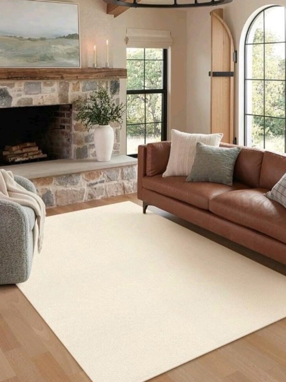 Fall Cozy Cream Area Rug Washable Small Bedroom/Living Room Final Sale